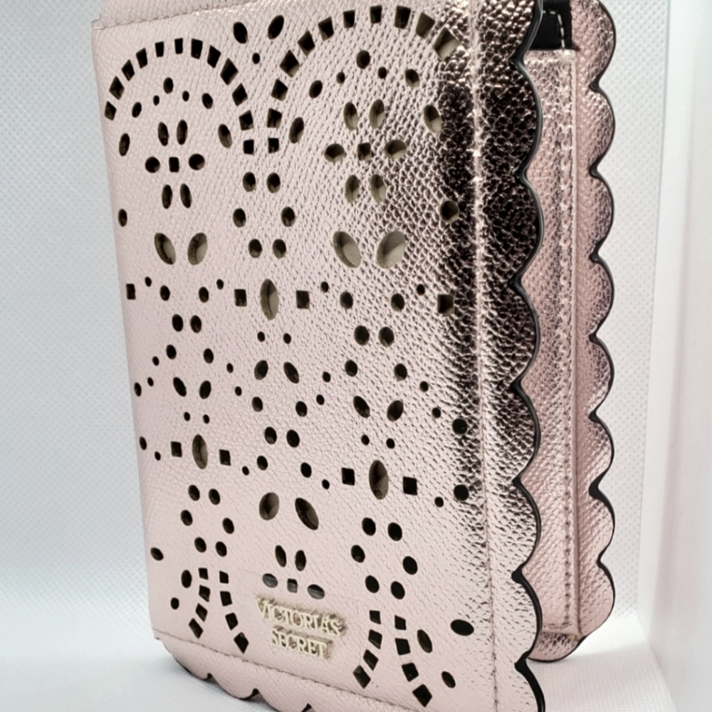 NEW. Victoria's Secret Passport Holder gold pink